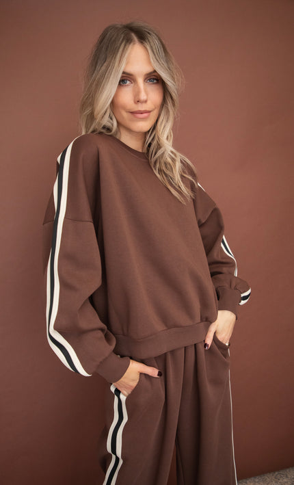 Side Stripe Brown - Sweater