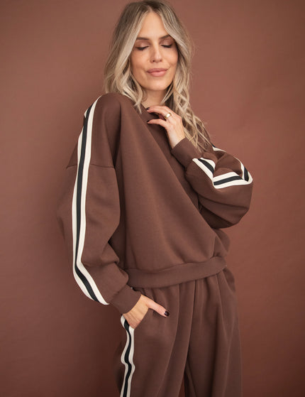 Side Stripe Brown - Sweater