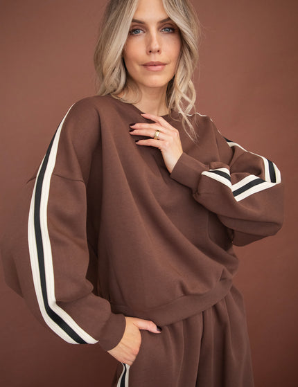 Side Stripe Brown - Sweater