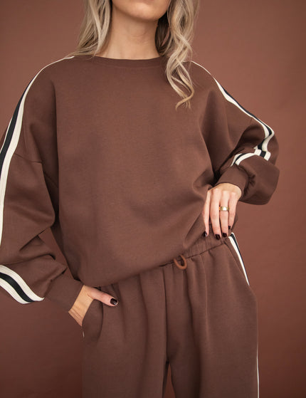 Side Stripe Brown - Sweater