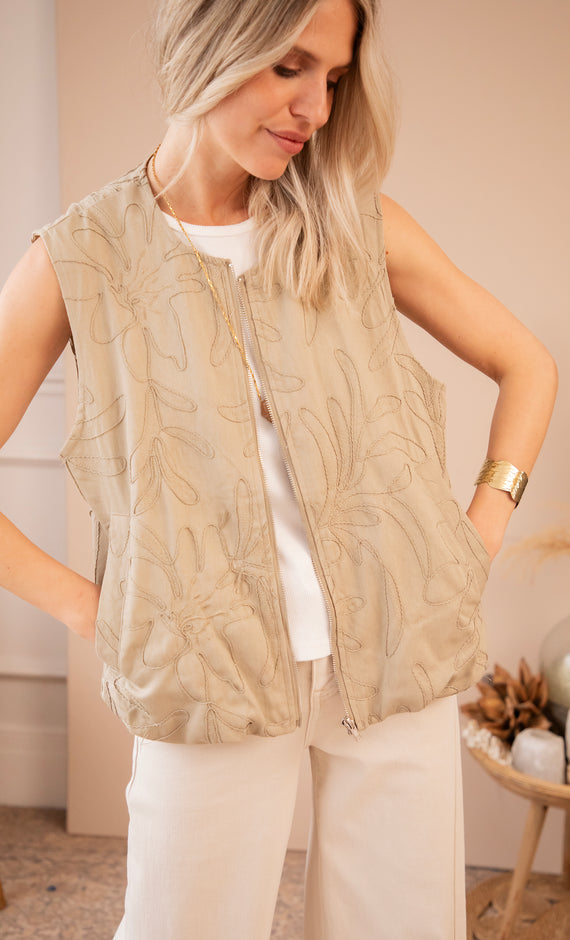 Botanic Path Light Khaki - Jacket/vest