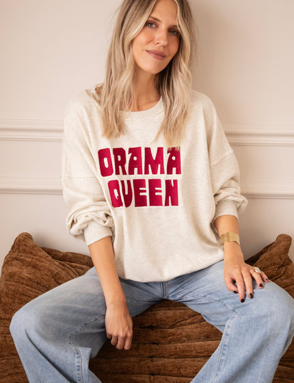Drama Queen Soft Grey/Burgundy - Sweater