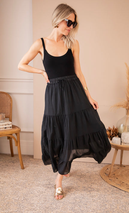 Soraya Black - Maxi Skirt