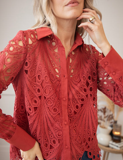 Lace Lynn Red - Blouse