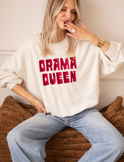 Drama Queen Soft Grey/Burgundy - Sweater
