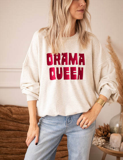 Drama Queen Soft Grey/Burgundy - Sweater