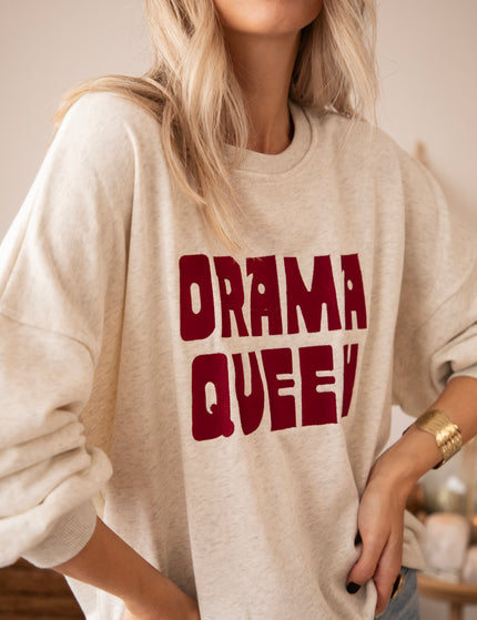Drama Queen Soft Grey/Burgundy - Sweater