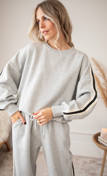 Side Stripe Grey - Sweater