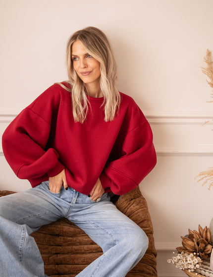 Snuggle Up Cherry Red - Sweater