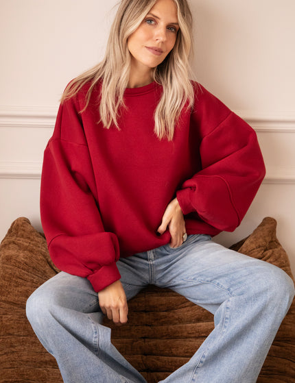 Snuggle Up Cherry Red - Sweater