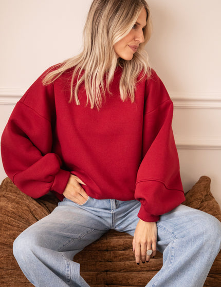 Snuggle Up Cherry Red - Sweater
