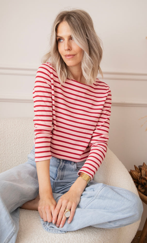 Beating Stripe Pink/Red - Longsleeve