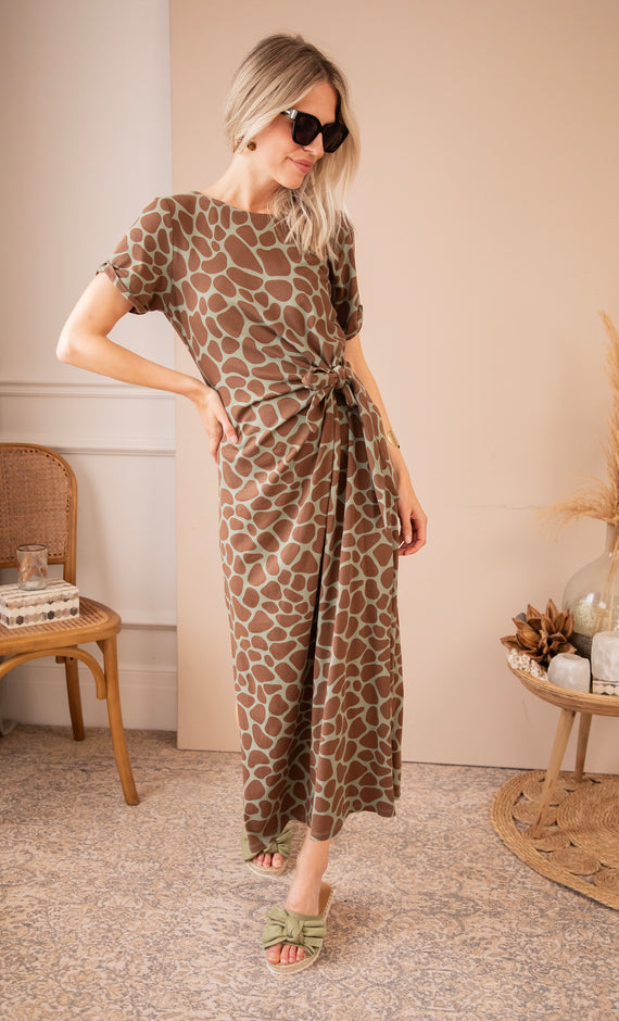Savanna Kaki/Brown - Maxi Jurk