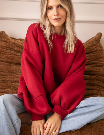 Snuggle Up Cherry Red - Sweater