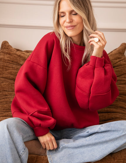 Snuggle Up Cherry Red - Sweater
