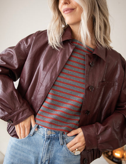 Beating Heart Stripes Grey/Bordeaux - Longsleeve