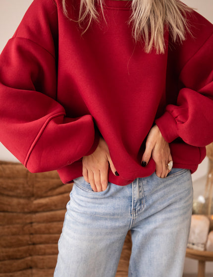 Snuggle Up Cherry Red - Sweater