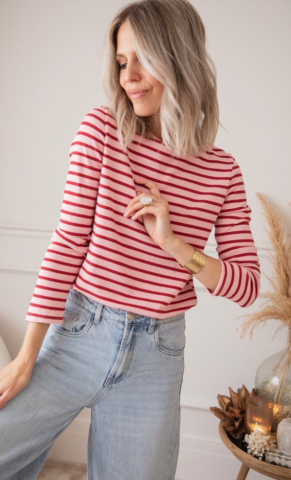 Beating Stripe Pink/Red - Longsleeve