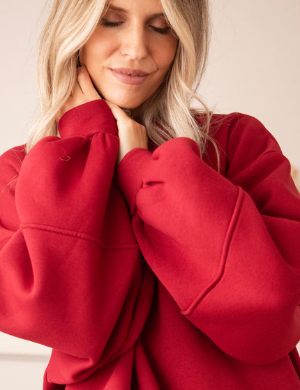 Snuggle Up Cherry Red - Sweater