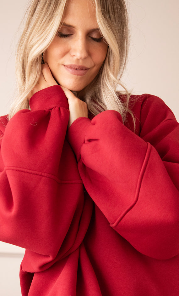 Pullover - Snuggle Up - Kirschrot