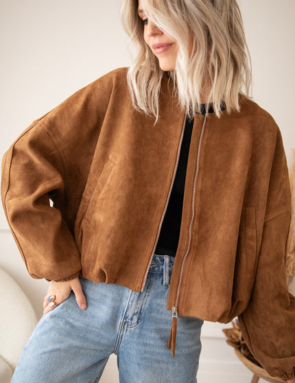 Yvana Velour Bomber Caramel - Jacket