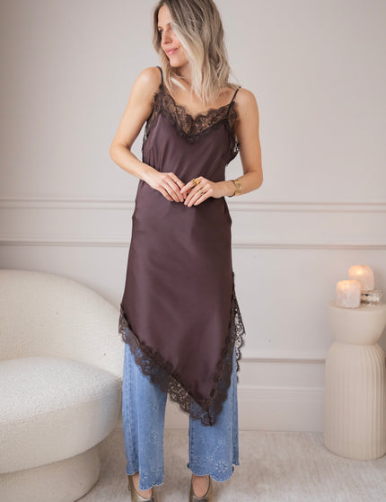 Sibelle Lace Assymetric Choco - Dress