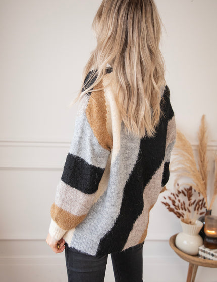 Mia Mosaic Grey/Black - Sweater