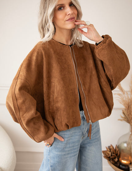 Yvana Velour Bomber Caramel - Jacket