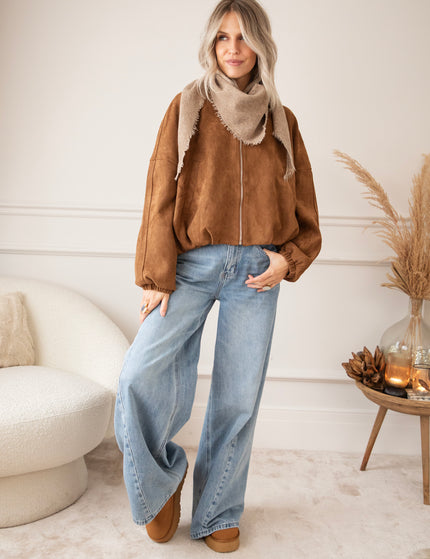 Yvana Velour Bomber Caramel - Jacket