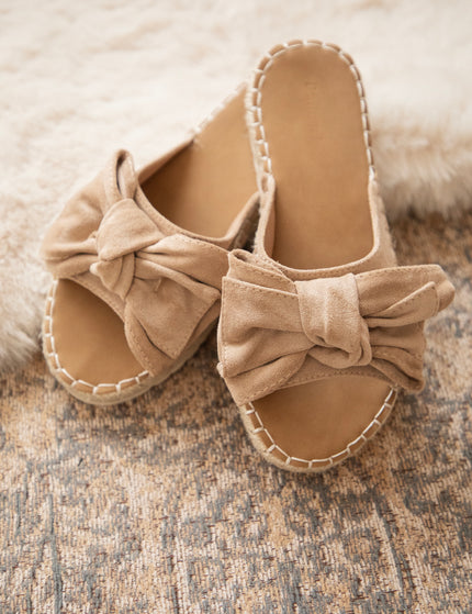 Belle Bow Café Au Lait - Slippers