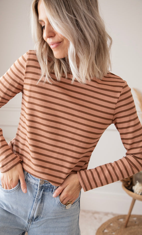 Beating Stripe Camel/Brown - Longsleeve