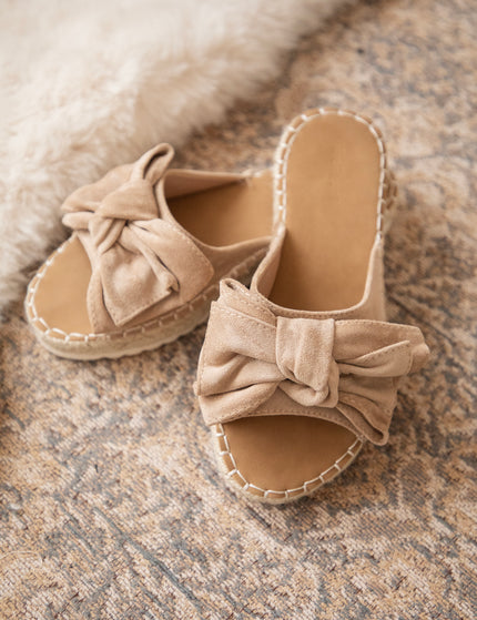 Belle Bow Café Au Lait - Slippers