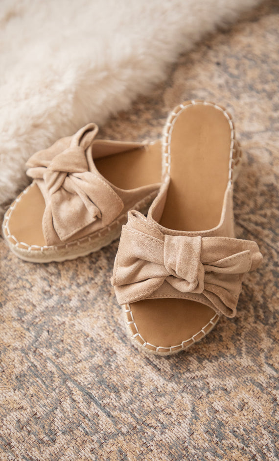 Belle Bow Café Au Lait - Slippers