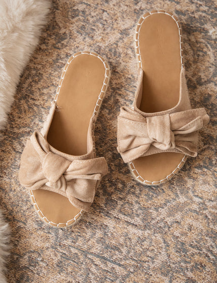 Belle Bow Café Au Lait - Slippers