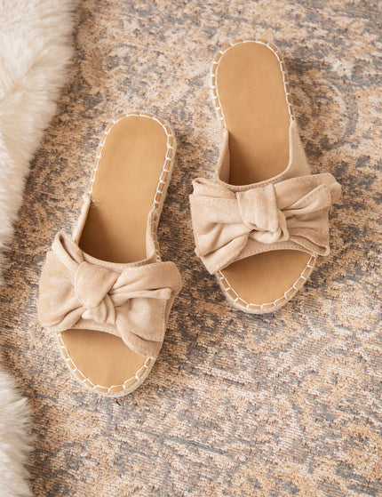 Belle Bow Café Au Lait - Slippers
