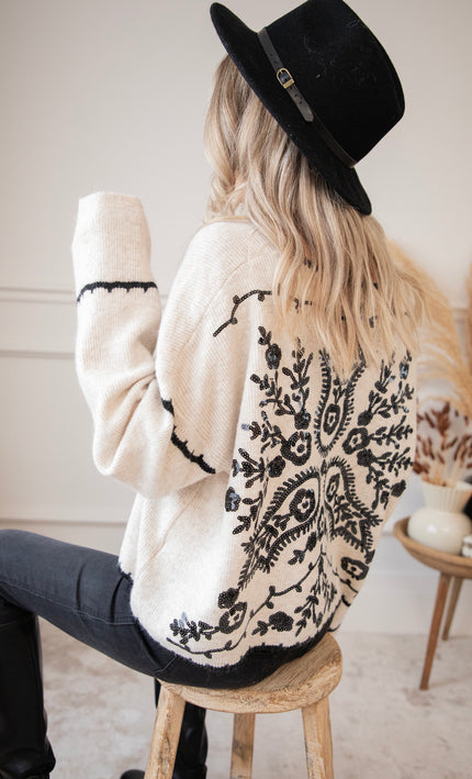 Pullover - Bloomy Sequins - Cream