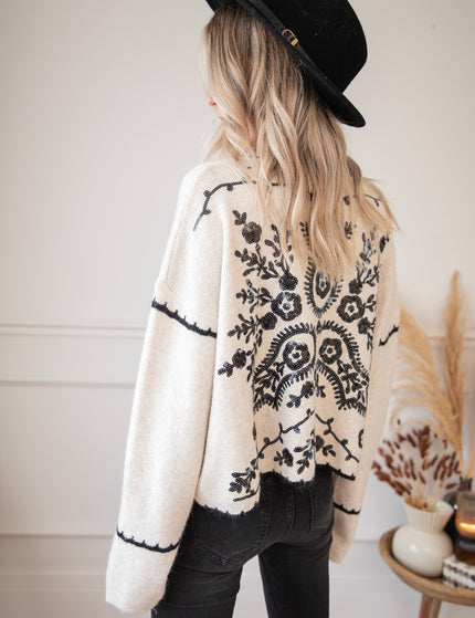 Pullover - Bloomy Sequins - Cream