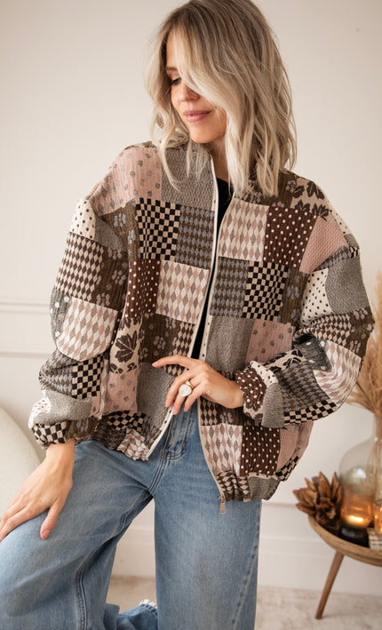 The Autumn Plaid Old Pink/Brown - Jacket