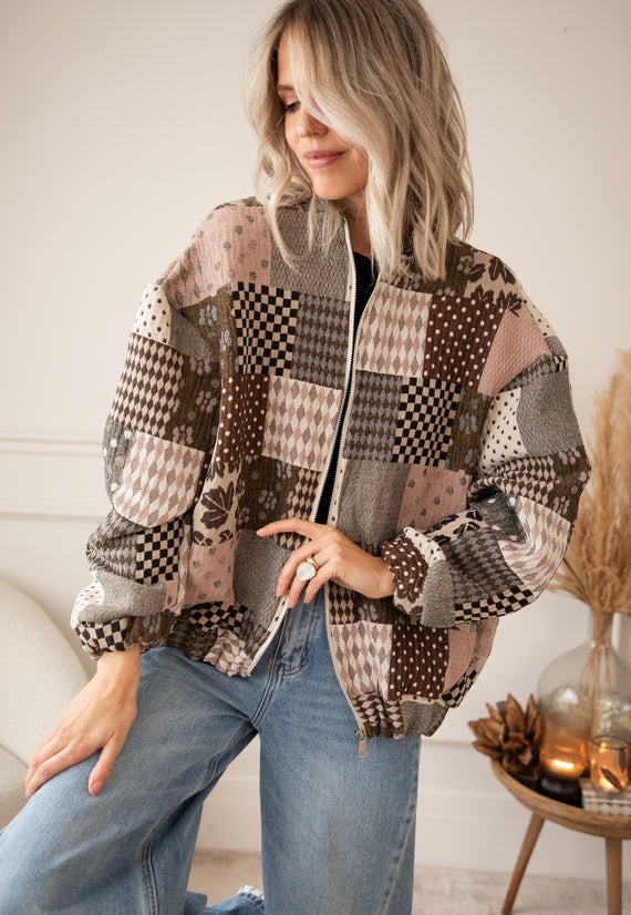 Jacke - The Autumn Plaid - Altrosa/Braun