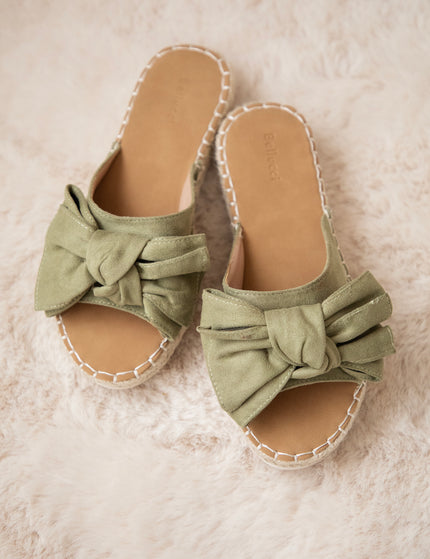 Belle Bow Khaki - Slippers