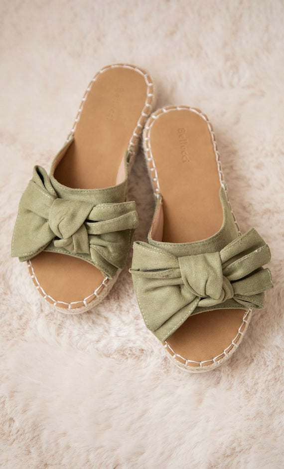 Belle Bow Kaki - Slippers