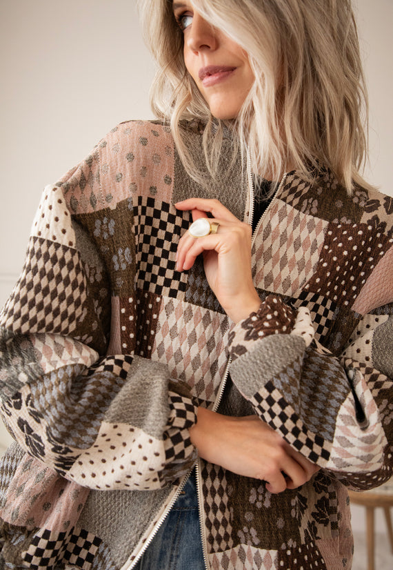 Jacke - The Autumn Plaid - Altrosa/Braun