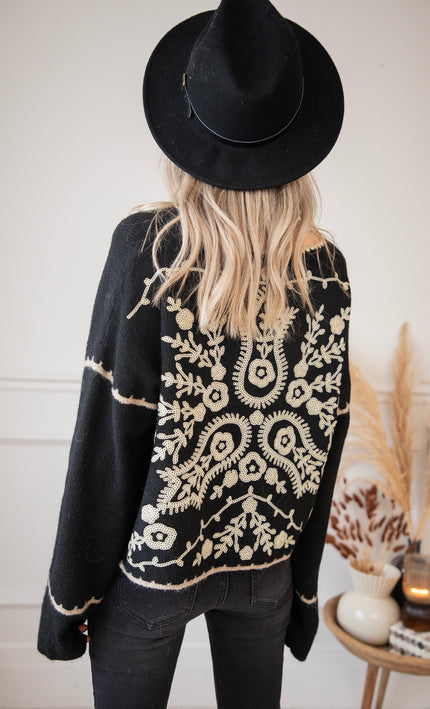 Bloomy Sequins Black - Sweater