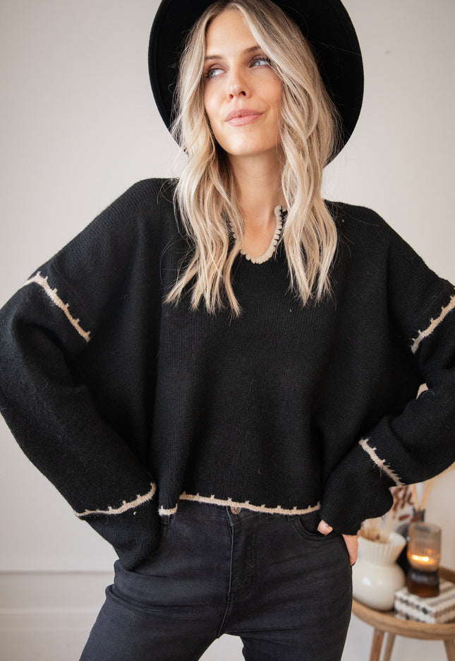 Bloomy Sequins Black - Sweater