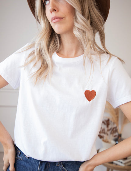 Beating Heart White/Brown - T-Shirt