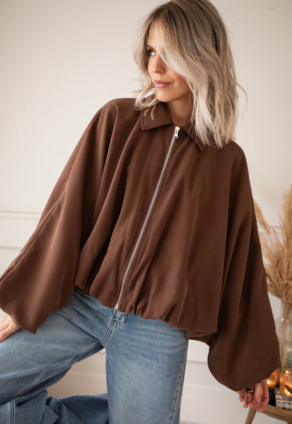 Jacke - Bomber Butterfly - Braun