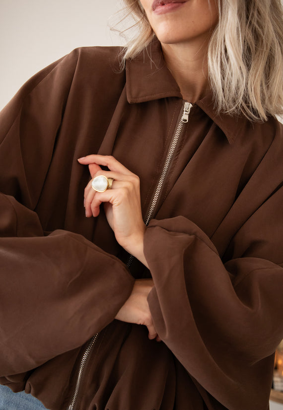 Jacke - Bomber Butterfly - Braun