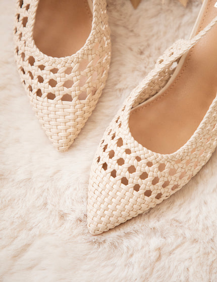Woven Elegance Beige - Heels