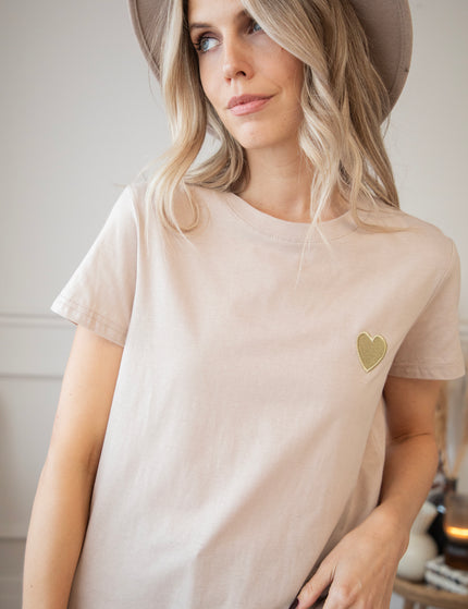 Beating Heart Taupe/Gold - T-Shirt