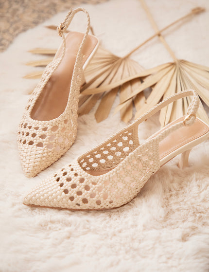 Woven Elegance Beige - Heels
